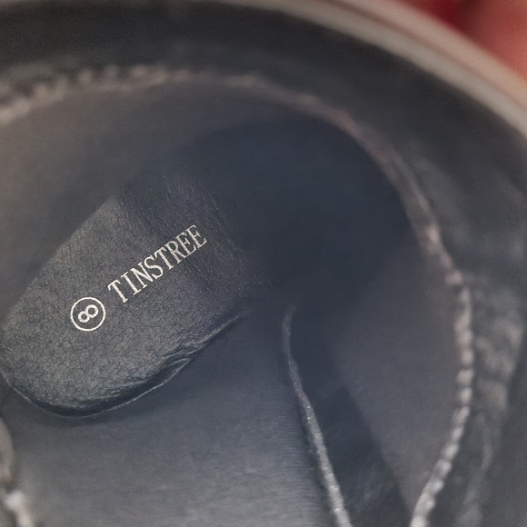 TINSTREE Women Mid Heel Booties Ankle Metalic Gray Sz 8 - Picture 11 of 16